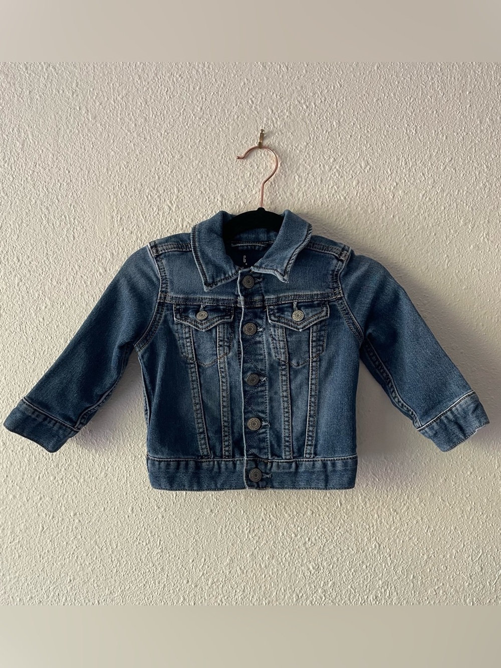 Gap Baby Denim Jacket 12-18 Months Soft Stretch Jean Trucker Medium Wash